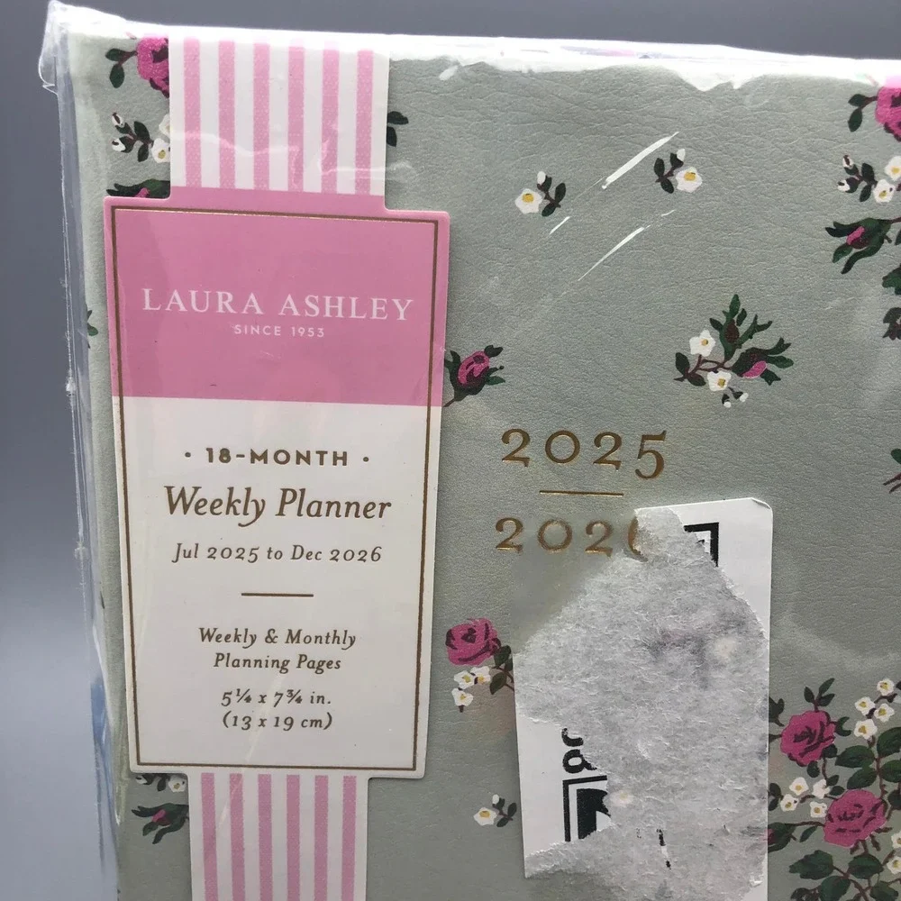 Laura Ashley 2025-2026 18-Month Weekly Monthly Planner Floral Sage Green Cottage